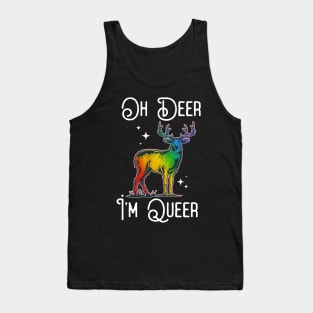 Oh Deer I'm Queer  Rainbow Gay Pride Tank Top